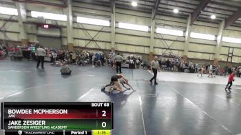 70 lbs Semifinal - Bowdee McPherson, JWC vs Jake Zesiger, Sanderson Wrestling Academy