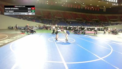 3A Boys 175 lbs Cons. Round 3 - Ty Terry, Sutherlin Boys vs Devon Sturgell, Warrenton Boys