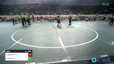 90 lbs Consi Of 8 #2 - Sebastian Beverly, Wyandotte Youth Wrestling vs Holden Smith, Piedmont