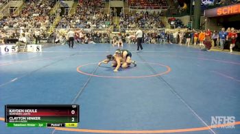121 lbs Champ. Round 1 - Clayton Hinker, Beulah-Hazen vs Kayden Houle, Northern Lights