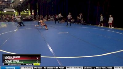 80 lbs Cons. Round 2 - August Kruse, Centennial Youth Wrestling vs Layton Gilbert, KFM WRESTLING