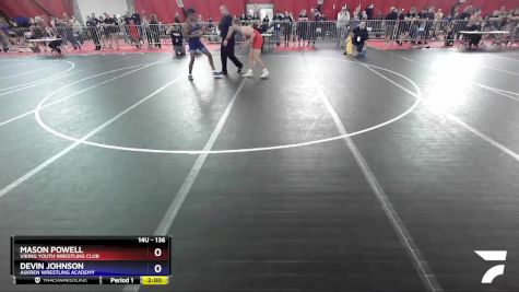 136 lbs Quarterfinal - Mason Powell, Viking Youth Wrestling Club vs Devin Johnson, Askren Wrestling Academy