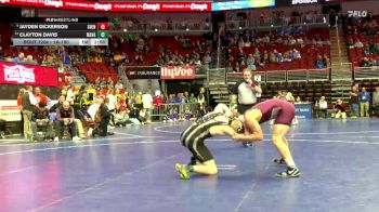 1A-190 lbs Champ. Round 2 - Clayton Davis, Maquoketa Valley vs Jayden Dickerson, Shenandoah