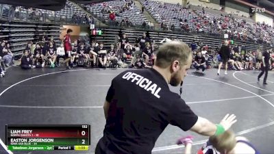 132 lbs Semis & 1st Wrestleback (8 Team) - Liam Frey, North Dakota 1 vs Easton Jorgenson, Iowa USA Blue