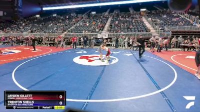 67 lbs Quarterfinal - Jayden Gillett, Powell Wrestling Club vs Trenton Shells, Riverton USA Wrestling