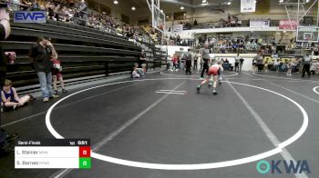 61 lbs Semifinal - Lincoln Steiner, Mustang Bronco Wrestling Club vs Sawyer Barnes, Newcastle Youth Wrestling