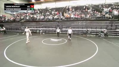 4A 150 lbs Semifinal - Jason Worthley, West Field vs Stetson Bingham, Mt Crest