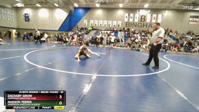 92 lbs Quarterfinal - Hudson Ferris, Sanderson Wrestling Academy vs Zachary Grow, Champions Wrestling Club