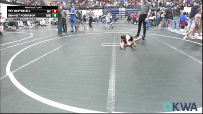 55 lbs Consi Of 8 #1 - Tre Hartfield 4, OKC Saints Wrestling vs Bennett Roberson, Watonga Youth Wrestling