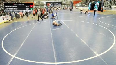 Junior Boys - 138 lbs Champ. Round 2 - Landon Holmes, Honey Badger Wrestling Club vs Hayden Schmit, David City Wrestling Club