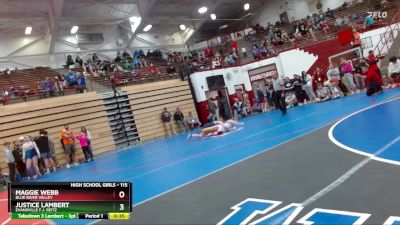 115 lbs Cons. Semi - Maggie Webb, Blue River Valley vs Justice Lambert, Evansville F.j. Reitz