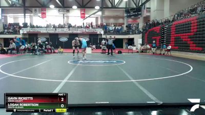 175 lbs Quarterfinal - Gavin Ricketts, Union County vs Logan Robertson, South Oldham