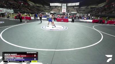 160 lbs Quarterfinal - Seiichi Naddy, Community Youth Center - Concord Campus Wrestling vs Nathaniel Carrillo, Golden Valley (Bakersfield) High School Wrestling