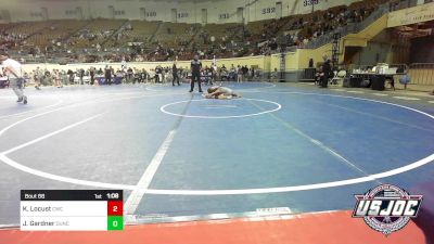 100 lbs Quarterfinal - Kiah Locust, Cowboy Wrestling Club vs Jackson Gardner, Duncan Demon Wrestling