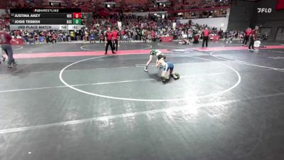 90 lbs 3rd Place Match - Justina Akey, Nekoosa vs Josie Tebben, Osceola