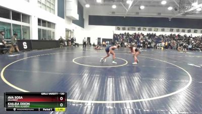 130 lbs Quarterfinal - Ava Sosa, Hillcrest vs Kaileia Dixon, Santa Rosa Academy