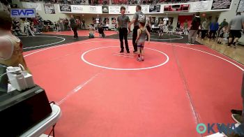 52 lbs Quarterfinal - Kamden Justice, Pryor Tigers vs Remington Moore, Warner Eagles Youth Wrestling