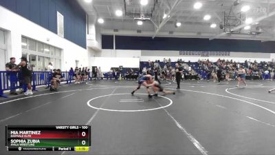 100 lbs Round 2 - Sophia Zubia, Ayala Wrestling vs Mia Martinez, Eastvale Elite