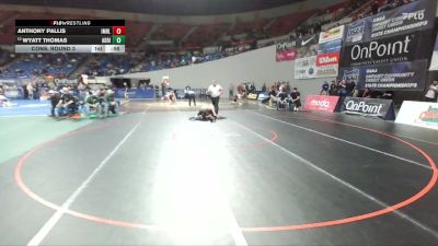 2A/1A Boys 157 Cons. Round 3 - Wyatt Thomas, Adrian Boys vs Anthony Pallis, Imbler Boys