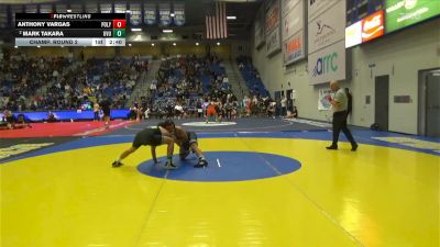 157 lbs Champ. Round 2 - Anthony Vargas, Cal Poly vs Mark Takara, Utah Valley University