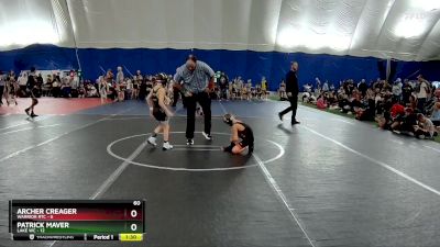 60 lbs Round 5 (6 Team) - Archer Creager, Warrior RTC vs Patrick Maver, Lake WC