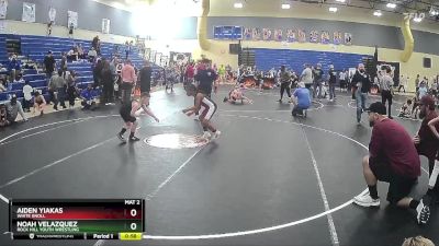 72 lbs Round 3 - Aiden Yiakas, White Knoll vs Noah Velazquez, Rock Hill Youth Wrestling