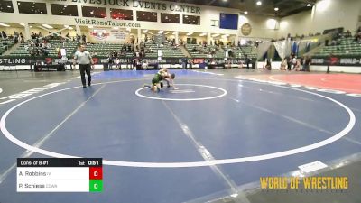 64 lbs Consi Of 8 #1 - Abel Robbins, Illinois Valley Youth Wrestling vs Peyton Schiess, COWA