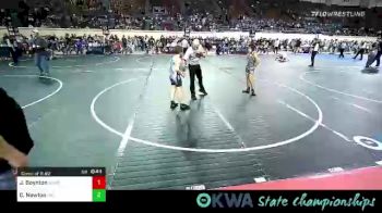 90 lbs Consi Of 8 #2 - Jayvien Boynton, Anadarko vs Cash Newton, OKC Saints Wrestling