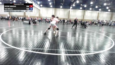 157 lbs Consi Of 16 #2 - Peter Simkins, Tampa Bay Tigers Wrestling vs Kai Molla, Team Jax Wrestling