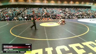 115-126 lbs Round 2 - River Klein, Douglas County Grapplers vs Anna Lewis, Greenwave Youth Wrestling