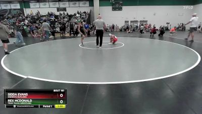 90 lbs Semifinal - Rex McDonald, Team Tulsa Wrestling vs Sidda Evans, Ogden?s Outlaws