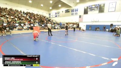 106 lbs Champ. Round 1 - Noah Lira, Inland Elite Wrestling Club vs Jonah Juergens, OC RTC/Fountain Valley HS