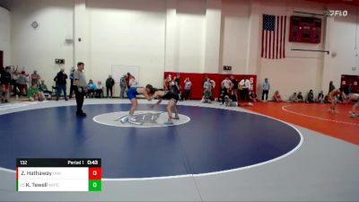 132 lbs Cons. Round 5 - Kal-El Tewell, Quaker Wrestling Club vs Zakai Hathaway, Unafiliated