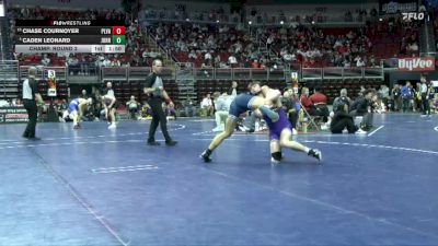 3A-165 lbs Champ. Round 2 - Chase Cournoyer, Pleasant Valley vs Caden Leonard, Johnston