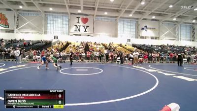 87 lbs Semifinal - Santino Pascarella, Club Not Listed vs Owen Bliss, Pioneer Youth Wrestling