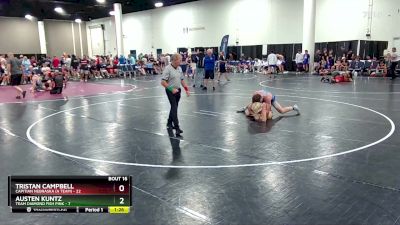 150 lbs Quarters & Wb (16 Team) - Austen Kuntz, Team Diamond Fish Pink vs Tristan Campbell, Capitian Nebraska (A Team)