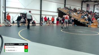 197 lbs Champ. Round 1 - Geoffry Kaminsky, Ohio Wesleyan University vs Alex Westbrook, Heidelberg