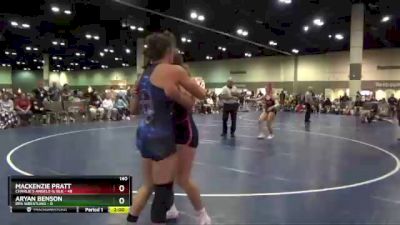 140 lbs Round 3 (16 Team) - Mackenzie Pratt, Charlie`s Angels-IL Blk vs Aryan Benson, RPA Wrestling