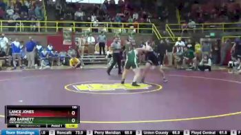 195 lbs Quarterfinal - Jed Barnett, Vincennes Lincoln vs Lance Jones, Franklin