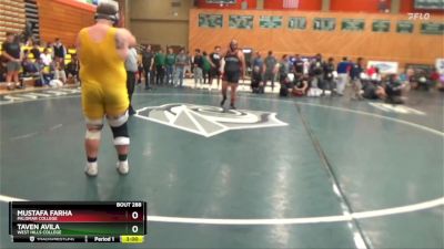 285 lbs 7th Place Match - Mustafa Farha, Palomar College vs Taven Avila, West Hills College