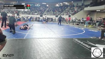 92 lbs Consi Of 32 #2 - Colby Crary, Mustang Middle School vs Brayden Ogden, Prague