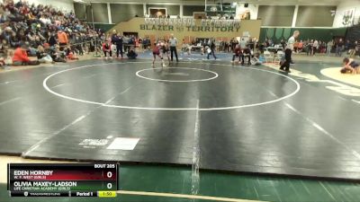 110 lbs Quarterfinal - Olivia Maxey-Ladson, Life Christian Academy (Girls) vs Eden Hornby, W. F. West (Girls)