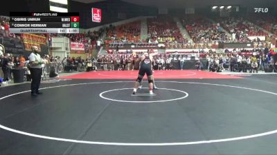285 lbs Quarterfinal - Osiris Unruh, Meriden - Jefferson West Hs vs Connor Herman, Halstead