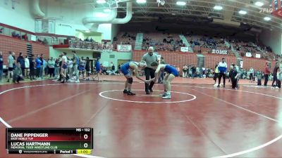 132 lbs Cons. Round 4 - Lucas Hartmann, Memorial Tiger Wrestling Club vs Dane Pippenger, East Noble TUF