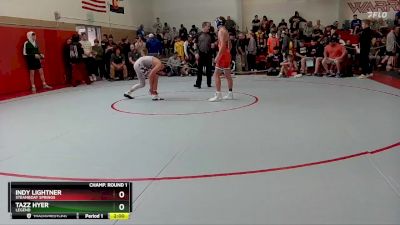 132 lbs Champ. Round 1 - Indy Lightner, Steamboat Springs vs Tazz Hyer, Legend