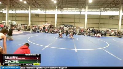 85 lbs Cons. Round 4 - Angel Treyes, Jerome Middle School vs Thomas Dean, Nampa Christian Middle School