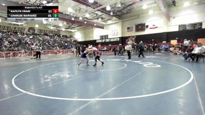 125 lbs Quarterfinal - Kaitlyn Crain, Redlands East Valley vs Charlee Marquez, Walnut