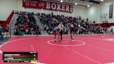 285 lbs Champ. Round 2 - Jorawar Dhinsa, Unattached vs Aj Wedge, Umpqua Community College