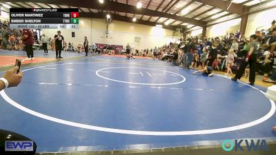 43 lbs Final - Oliver Martinez, Tonkawa Takedown Club vs Ember Shelton, Team Tulsa Wrestling Club