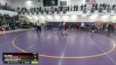 220 lbs Cons. Round 3 - Eli Bear, Powell Middle School vs Christian Garcia, Lovell Middle School